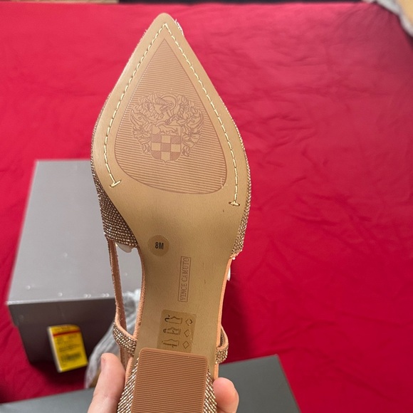 Vince Camuto Glittering Gold Slingback Heels - Picture 7 of 17